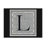 Block Letter "L" Woodcut Woodblock Inital