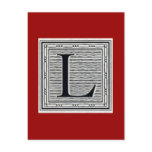 Block Letter "L" Woodcut Woodblock Inital