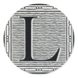 Block Letter "L" Woodcut Woodblock Inital Sticker