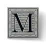 Block Letter "M" Woodcut Woodblock Inital