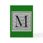 Block Letter "M" Woodcut Woodblock Inital