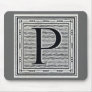 Block Letter "P" Woodcut Woodblock Inital Mousepad