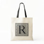 Block Letter "R" Woodcut Woodblock Inital Bag
