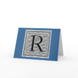 Block Letter "R" Woodcut Woodblock Inital