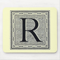Block Letter "R" Woodcut Woodblock Inital