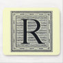 Block Letter "R" Woodcut Woodblock Inital Mousepads