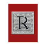 Block Letter "R" Woodcut Woodblock Inital