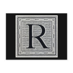 Block Letter "R" Woodcut Woodblock Inital