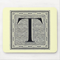 Block Letter "T" Woodcut Woodblock Inital