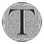 Block Letter "T" Woodcut Woodblock Inital Stickers