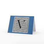 Block Letter "V" Woodcut Woodblock Inital
