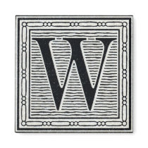 Block Letter "W" Woodcut Woodblock Inital