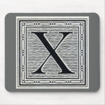 Block Letter "X" Woodcut Woodblock Inital