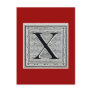Block Letter "X" Woodcut Woodblock Inital