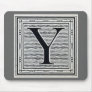 Block Letter "Y" Woodcut Woodblock Inital Mousepads