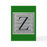 Block Letter "Z" Woodcut Woodblock Inital