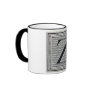 Block Letter "Z" Woodcut Woodblock Inital Coffee Mugs