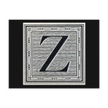 Block Letter "Z" Woodcut Woodblock Inital