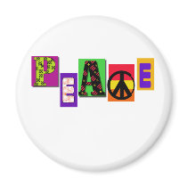 Block Letters Peace Magnet