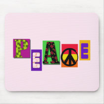 Block Letters Peace T-shirts and Gifts Mouse Pads