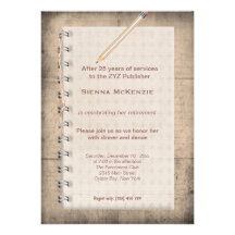 Block Note Retirement Custom Invites