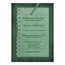 Block Note Retirement Invitations
