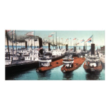 Blockade at Sault Ste Marie - Vintage Photo Greeting Card