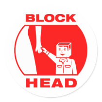 Blockhead Round Stickers