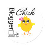 Blogger Chick Round Stickers
