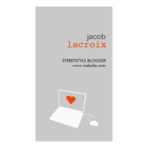 BLOGGER in GRAY/ORANGE Business Card