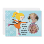 Blond Girl Birthday Skating Party Invitation