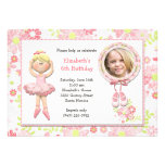 Blonde Ballerina Birthday Party Invitation