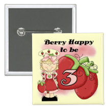 Blonde Berry 3rd Birthday T-shirts and Gifts Pinback Button
