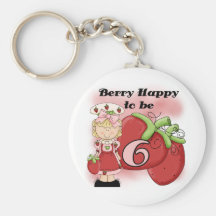 Blonde Berry 6th Birthday T-shirts and Gifts Keychains