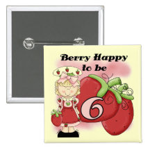 Blonde Berry 6th Birthday T-shirts and Gifts Pin