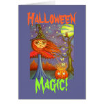 blonde-blythe-luna-moth-witch, Halloween, Magic! Greeting Cards
