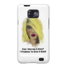 Blonde Bombshell Woman Borrow A Kiss Samsung Galaxy S Cases