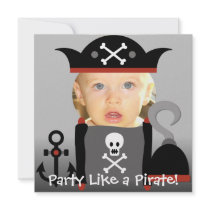Blonde  Boy Party Like a Pirate Birthday Invites