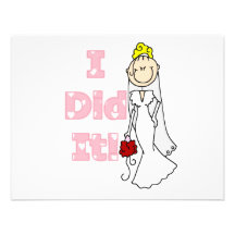 Blonde Bride I Did It Tshirts and Gifts Personalized Invites