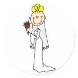 Blonde Bride Stick Figure Stickers Sticker