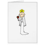 Blonde Bride With Roses Card