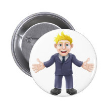 Blonde businessman cartoon buttons