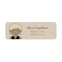 Blonde Cartoon Girl Custom Return Address Label
