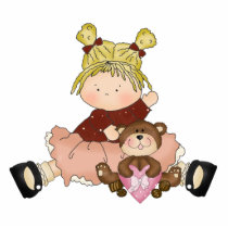 blonde cutie and valentine teddy bear cut outs