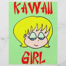 blonde de fille de kawaii prospectus personnalisés