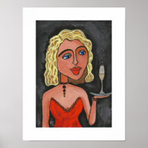 Blonde Diva - all american champagne print