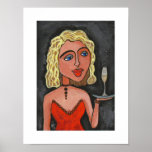 Blonde Diva - all american champagne print