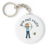 Blonde Female Archery in Blue Keychains