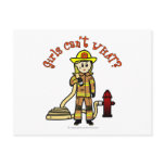 Blonde Female Fire Fighter Postcards