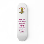 Blonde Female Fire Fighter skateboards